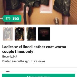 Woman’s leather fur lined zip out coat